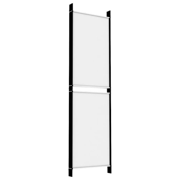 Paravent separator til rum skillevæv 5 paneler 250 x 180 cm hvidt stof og jern DEC030946 Vit