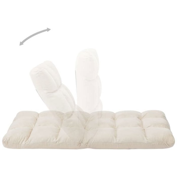 Justerbar, sammenklappelig gulvstol i creme mikrofiber DEC026232 Grädde