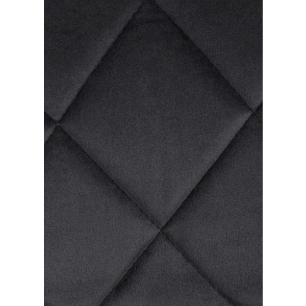 Barstol i sort velour med dekorative syninger, roterende, sort metalstøtte TDB10669 Metall