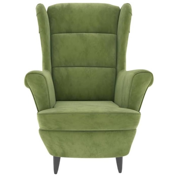 Lounge stol til stue designet og moderne i lysegrønt velour DEC028682 Grön