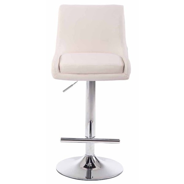 Set med 2 barstolar med modernt design i vit syntetisk material, metallben med kromlook TDB10463 Vit