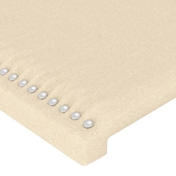 Sänggavel - Ej specificerat - 100x78/88 cm - Krämfärgad tyg - Klassisk stil - Justerbar höjd Grädde