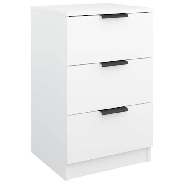 Nattesbord med 3 skuffer 40 x 36 x 65 cm hvidt ingeniørtræ DEC033386 Vit