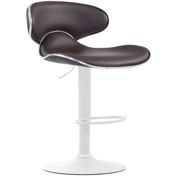 Set om 2 barstolar i modern design med vit matmetalldesign och sits i syntetiskt brunt. 10_0001169 Vit