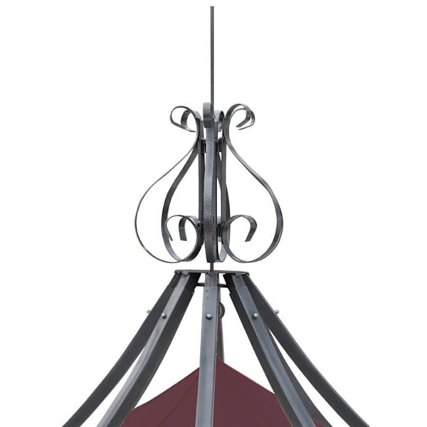 Pergola pavillon buehave rund telt canopy reception ramme i robust stål Ø 3m brun rød 04_0004058 Röd