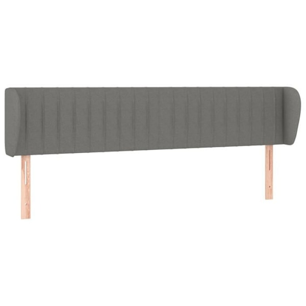 Hovedgærde til soveværelse med sidekant 183 x 23 x 78/88 mørkegråt stof