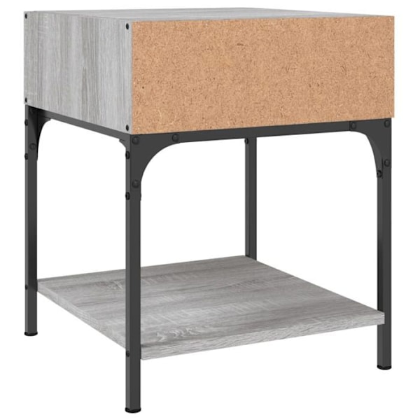 Sæt med 2 natborde med hylde 40 x 41 x 50 cm ingeniørtræ grå og jern DEC035727 kastanj