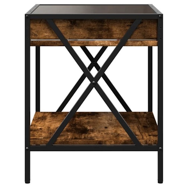 Yöpöytä LED-peilillä ja hyllyllä 40 x 40 x 49 cm ruskeaa MDF:ää, lasia ja terästä DEC033131 kastanj