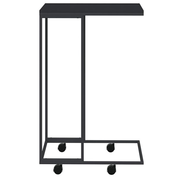 C-formet sidebord på hjul 40 x 30 x 63,5 cm sort ingeniørtræ DEC031296 kastanj