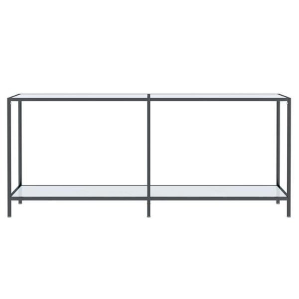 Moderni sisäänkäynnin konsolipöytä, apupöytä 180 x 35 x 75,5 cm, karkaistu lasi marmorinvalkoinen ja teräs, DEC031704 Vit