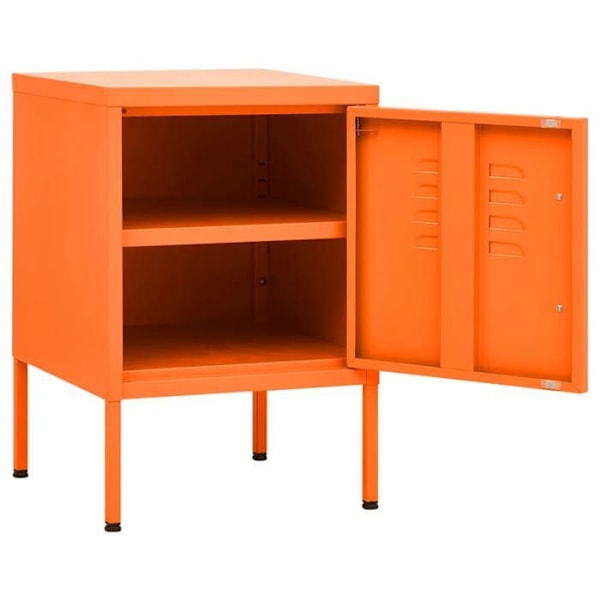 Yöpyöre, jossa säädettävä hylly ja ovi 35 x 35 x 51 cm oranssi teräs DEC034553 Guld