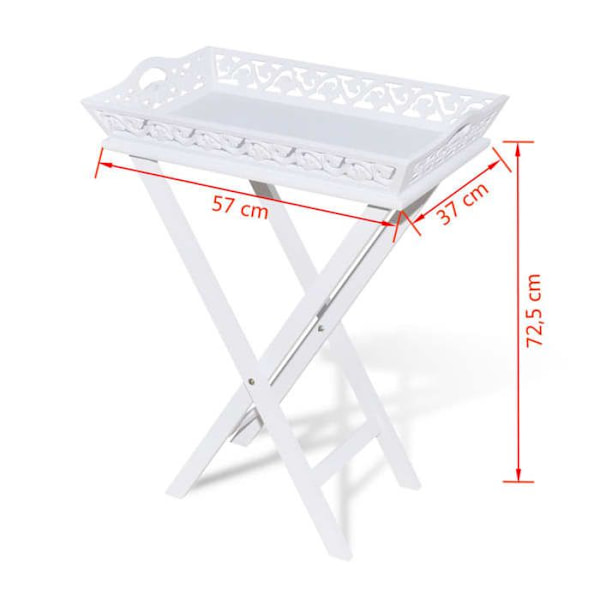 Fällbord med MDF-skiva + vit furu DEC032322 Vit
