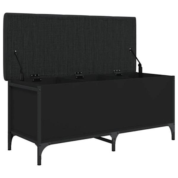 Bænkbænk med opbevaringsplads 102 x 42 x 45 cm, sort ingeniørtræ, metalramme DEC024770 kastanj