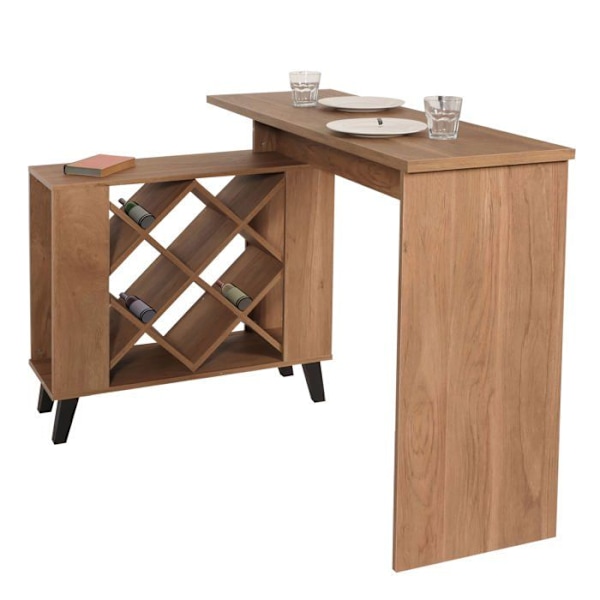 Baari pöytä tiski pöytä viinikaappi säilytyskompartimentit 93 x 120 x 98 cm MDF ruskea 04_0008515 kastanj