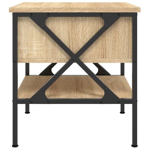 Sæt med 2 natborde med skuffe og hylde 40 x 42 x 45 cm i ingeniørtræ farve eg og metal DEC035282 kastanj