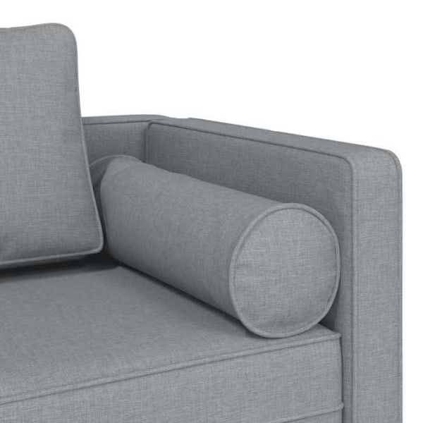 Meridienne chaise longue soffa för inomhus med ljusgrå tyggkuddar DEC026072 Grå