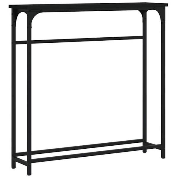 Funktionsdygtig konsolbord og stil 75 x 19,5 x 75 cm sort ingeniørtræ og metal DEC032145 kastanj