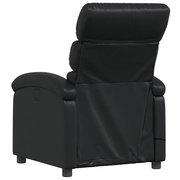 TV afslapningsstol med massagefunktion, justerbar, 6 massagepunkter i sort PVC DEC027040 Svart