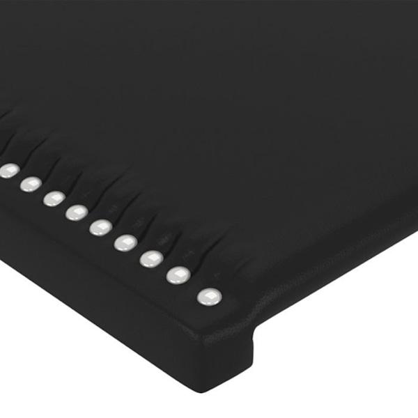Hovedgærde til seng, soveværelse, møbel med sidekant 203 x 16 x 118/128 cm, syntetisk sort TDL0204501 Svart