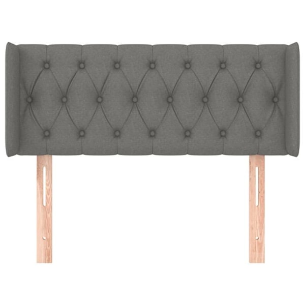 Hovedgærde til seng, soveværelse møbel med sidekant 103 x 16 x 78/88 cm mørkegrå stof TDL0205063 Grå