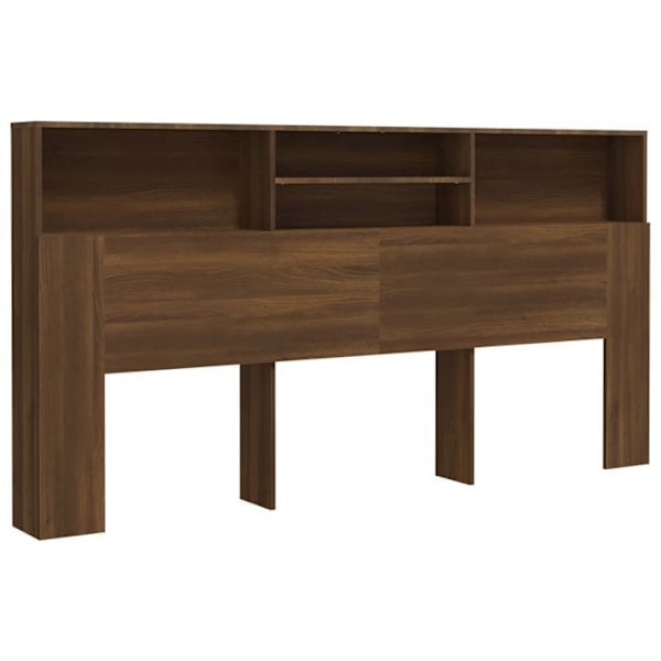 Hovedgærde med opbevaring, sengetilbehør, natbord, reol 200 x 19 x 103,5 MDF brun kastanj