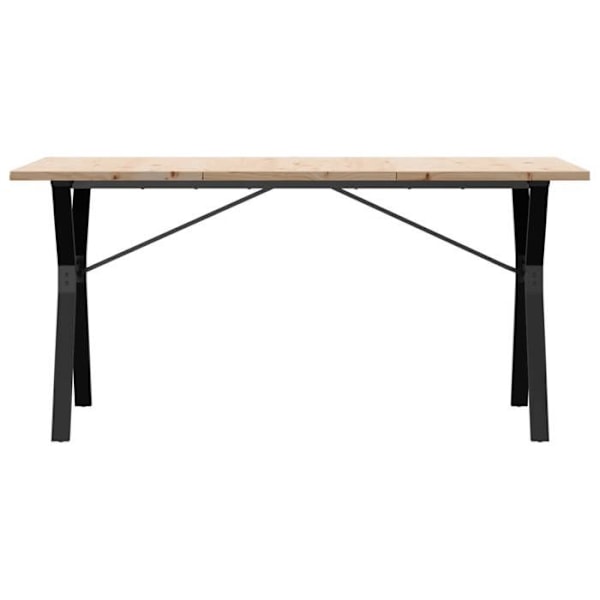 Industriel design spisebord 140 x 80 x 75,5 cm massiv fyrretræ og stål DEC036825 kastanj