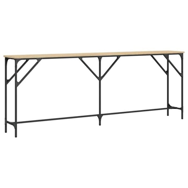 Sisäänkäynnin kaluste, elegantti konsolipöytä 200 x 29 x 75 cm insinööripuuta ja metallia DEC031944 kastanj