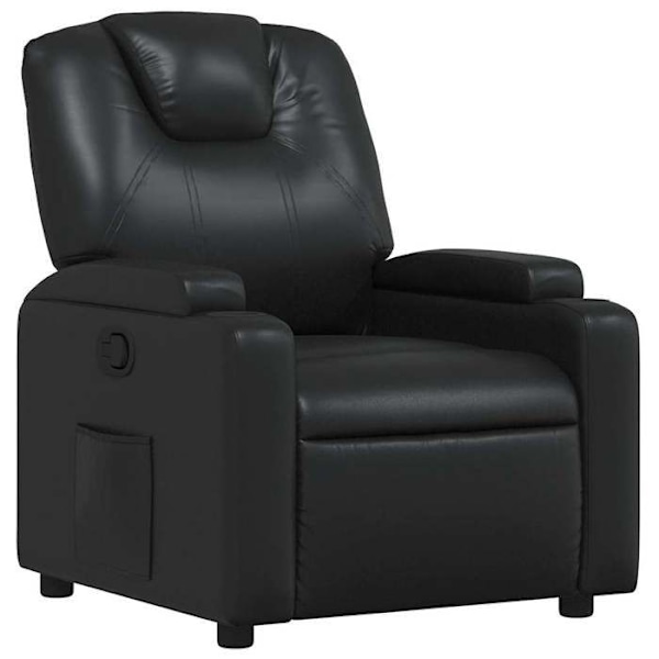 Fauteuil relax TV med komfortabel polstring, manuel vippefunktion i sort PVC DEC028084 Svart