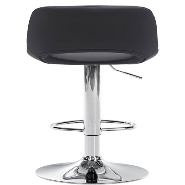 Barstole høje stole x2 med fodstøtte i sort PVC, metalben i krom 10_0004062 Metall