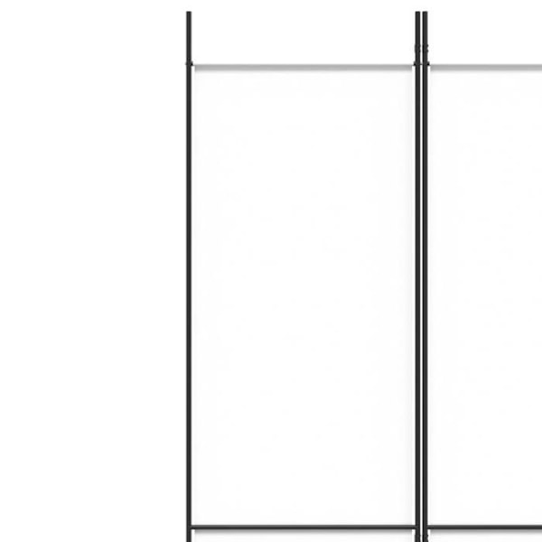 Paravent separator avdelare rum 4 paneler 200 x 220 cm vit tyg och järn DEC030840 Vit