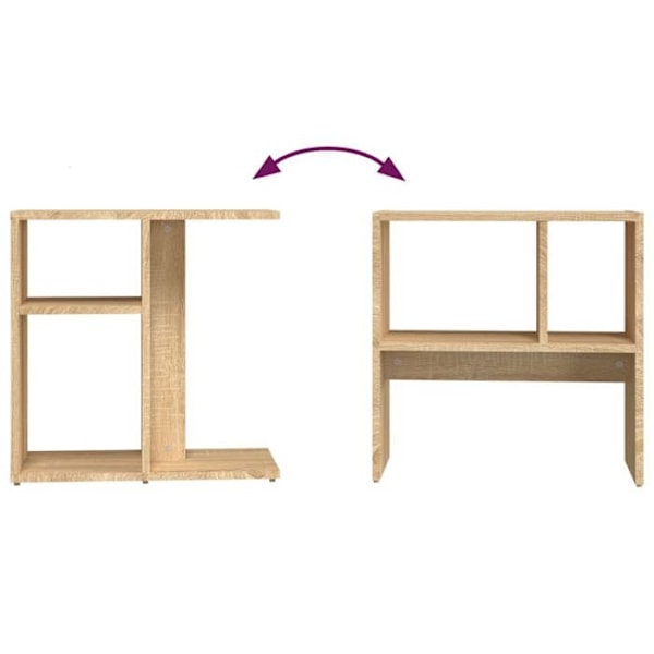 Side table end of sofa 50 x 30 x 50 cm in engineered wood oak color DEC032418 kastanj