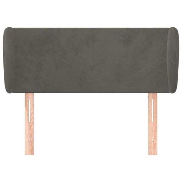 Hovedgærde til soveværelse med sidestøtte, 83 x 23 x 78/88 cm, mørkegråt fløjl TDL020488 Grå