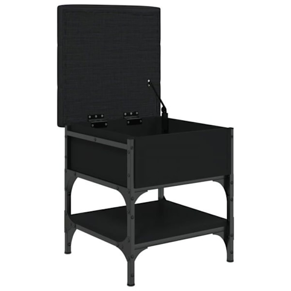 Skoopbevaringsbænk 42 x 42 x 45 cm sort ingeniørtræ metalramme DEC024915 kastanj