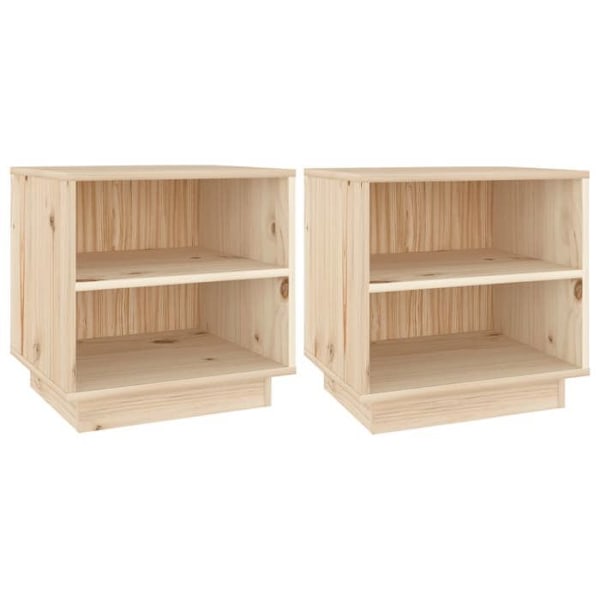 2 kpl yöpöytiä hyllyillä 40 x 34 x 40 cm mäntyä DEC034790 kastanj