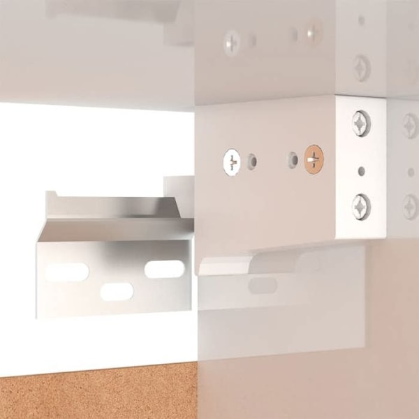 Væghængt natbord med rum og dør 30,5 x 30 x 30 cm hvidt ingeniørtræ DEC033436 Vit
