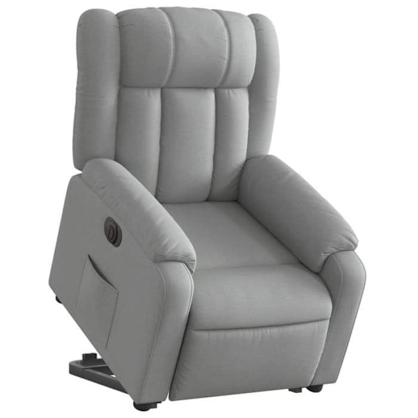 Fauteuil relax TV med elektrisk løftefunktion, meget komfortabel i lys grå stof DEC028321 Grå