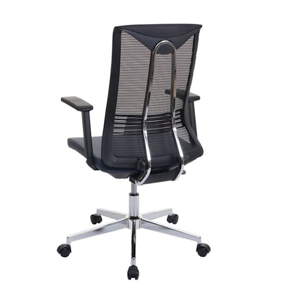 Ergonomisk kontorstol med drejefunktion og armlæn i blågrå meshstof 04_0001884 Blå