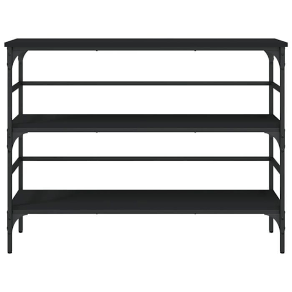 Praktisk konsolbord med hylder til en organiseret entre 100 x 32 x 75 cm sort ingeniørtræ DEC032067 kastanj
