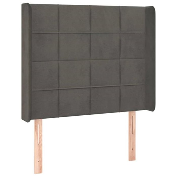 Sänggavel - Ej specificerat - 83x16x118/128 cm - Mörkgrå sammet - Integrerad LED - Moderne design Mörkgrå