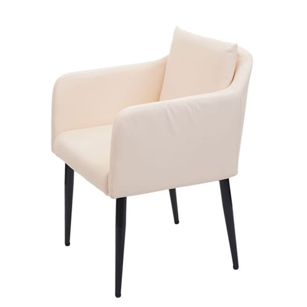 Fåtölj chaise lounge - Kräm - Svart metall - 1 plats - Modern design - För inomhusbruk Grädde