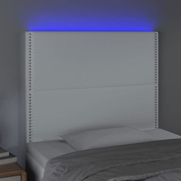 Hovedgavl til seng med LED-møbel 100 x 5 x 118/128 cm syntetisk hvid TDL0201954 Vit