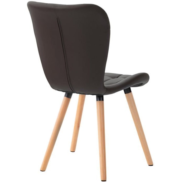 Matstol x1 hög rygg med dekorativa sömmar, sits i brun PVC 10_0002213 kastanj