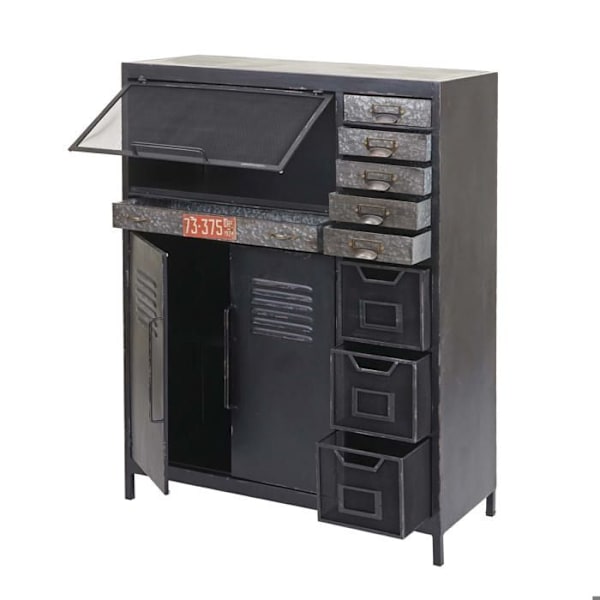 Apoteksbyrå buffet skåp med lådor industriell design 115x89x35cm 04_0002542 Flerfärgad