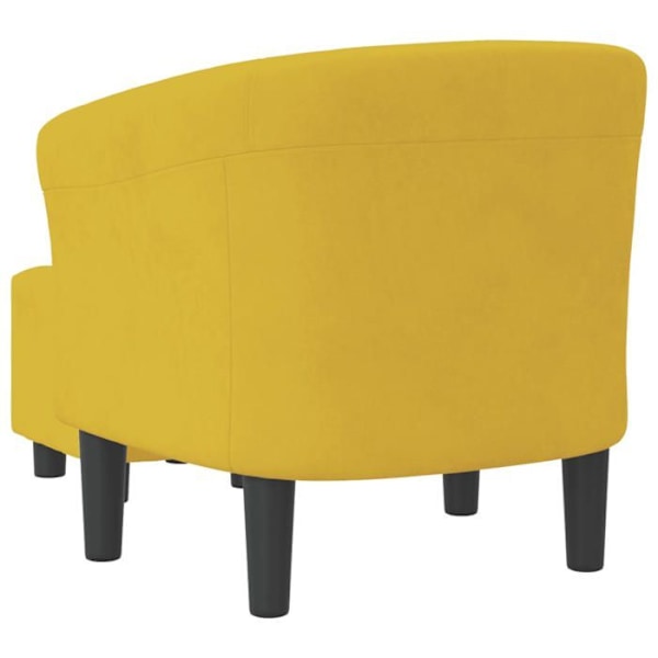 Moderne design loungestol med komfortabel sæde og gul velour fodskammel DEC026425 Gul