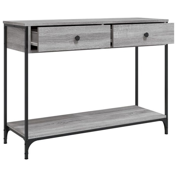 Praktisk konsolbord med skuffer til en organiseret entré 100 x 34,5 x 75 cm grå ingeniørtræ DEC032198 kastanj