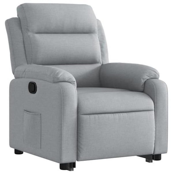Fauteuil relax TV med komfortabel polstring og elektrisk løftefunktion i lys grå stof DEC027902 Grå