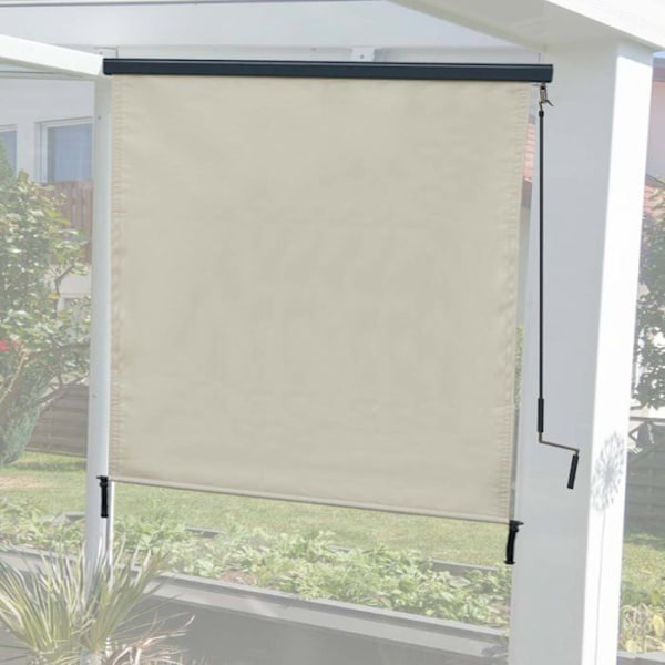 Fönster rullgardin vertikal skärmar UV-skydd 50 250 x 180 cm kräm beige 04_0005775 Beige