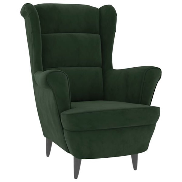 Designet og moderne loungestol i mørkegrøn velour DEC028686 Grön
