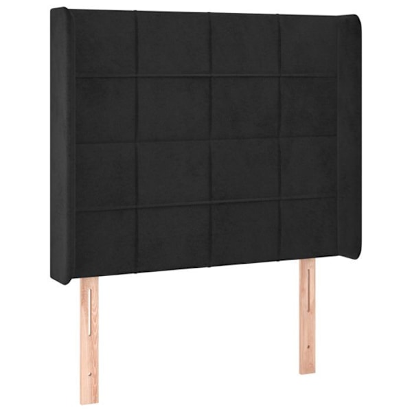 Hovedgavl - Ikke specificeret - 103x16x118/128 cm - Sort velour - Klassisk - Tidless Svart