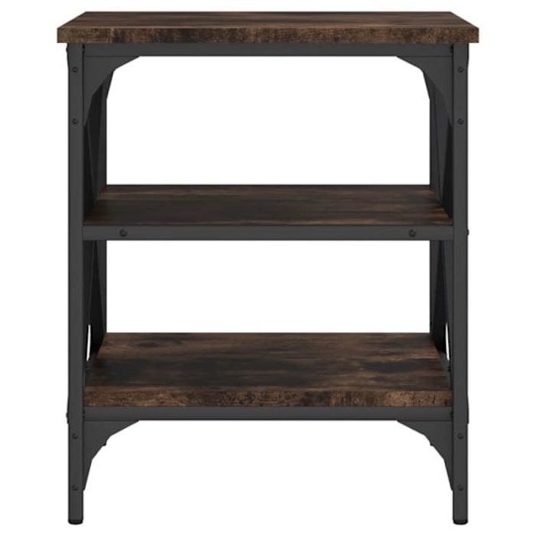 Side table with shelves 40 x 42 x 50 cm brown engineered wood and steel DEC032386 kastanj